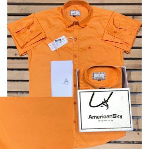 orange plain shirt